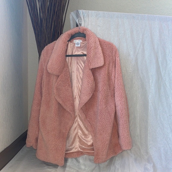 Miley + Molly Jackets & Blazers - Pink Miley + Molly Teddy Coat (Size Large)